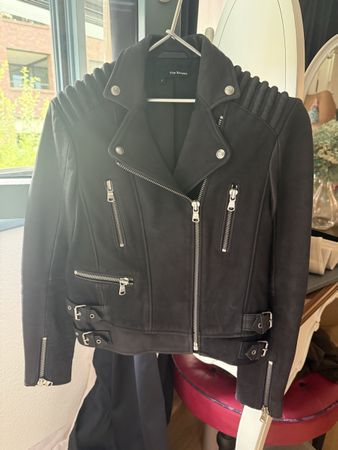 The Kooples Lederjacke Biker blau Grösse S (fast neu)