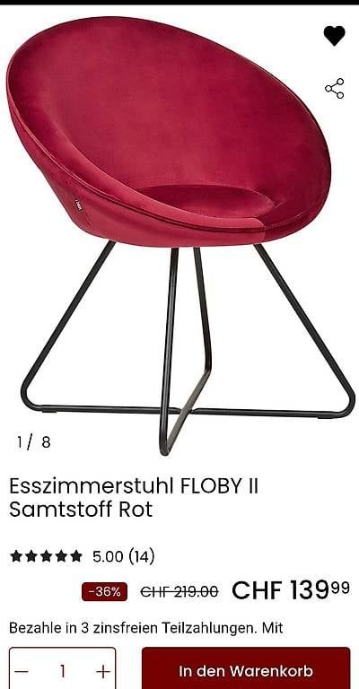 Poltrone: 2 schöne, neuwertige Samtsessel Floby II in Rot – Usato da Derendingen venduto da zwe_tjr2 1