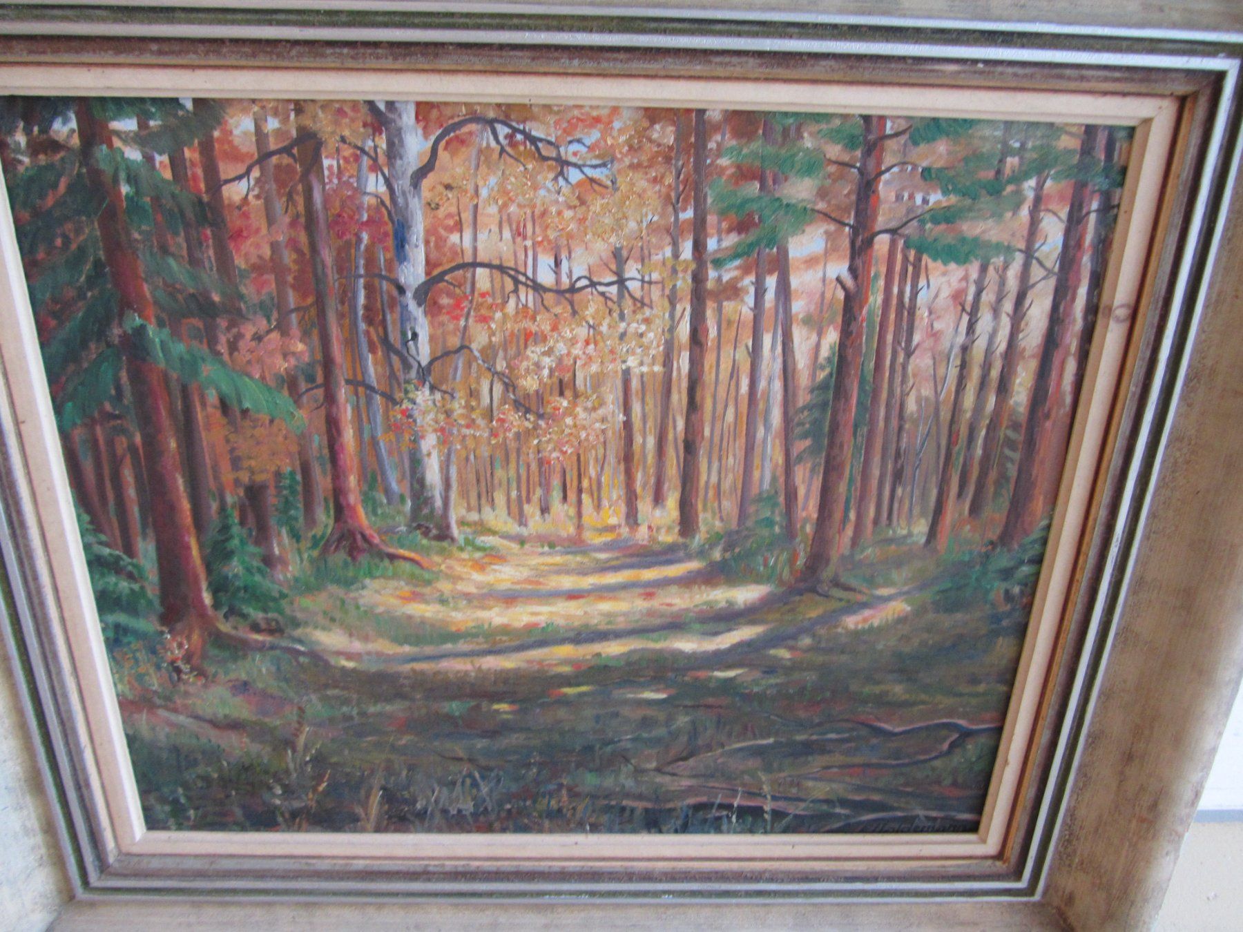 Tableaux: Gemälde ,,Mischwald mit Lichtung,, – D'occasion à Hölstein par niala06 1