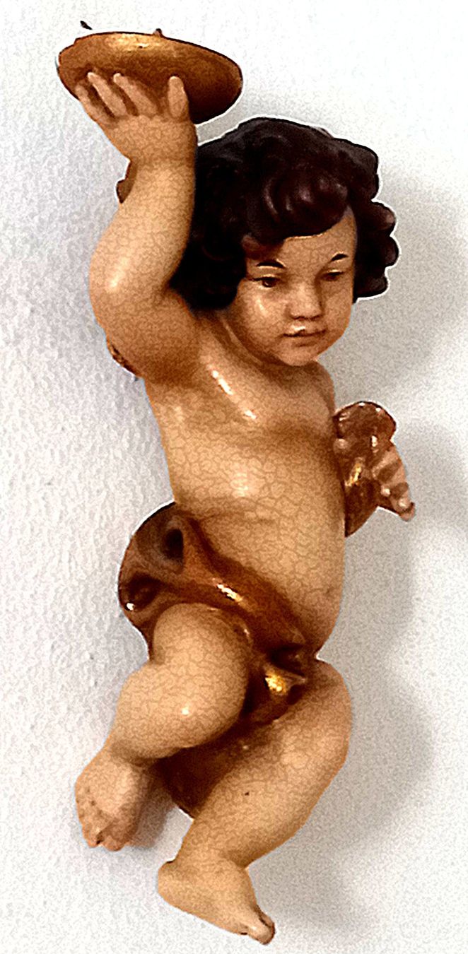 Statuette: Rokoko Engelputte mit Kerzenhalter – Usato da Baar venduto da 2cvbaar