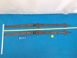 2 schöne antike Truhen Bänder / Schmiedeisen (LOT2891X#MBS3)