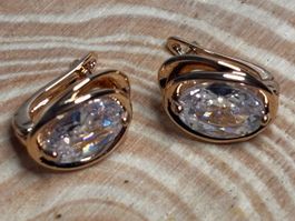 Boucles d'oreilles plaquées or diamants ✨