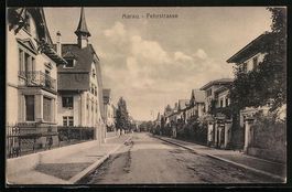 AK Aarau, Blick in die Fehrstrasse, 1917