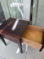 Nachttisch aus Massivholz mit Schublade – Dunkelbraun