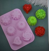 Seifen-Kerzen Silikonform / Mold / Blumen / Flowers / Kuchen