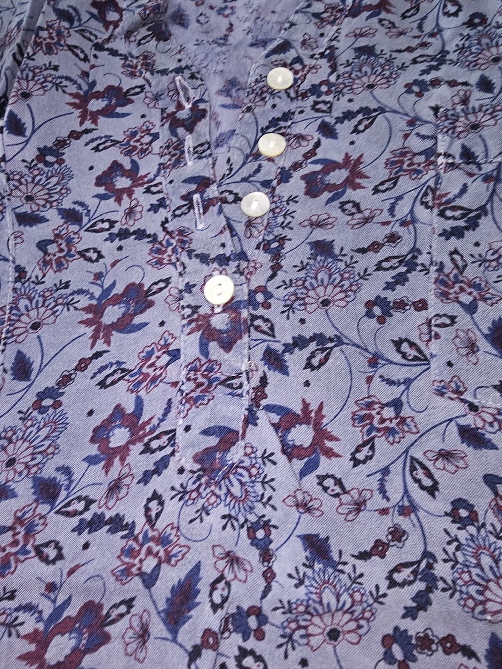 Tuniken: Tunika, hellblau mit Blumen&Blättern, XL, NEU – Neu (gemäss Beschreibung) aus Heiden von Taronia 2