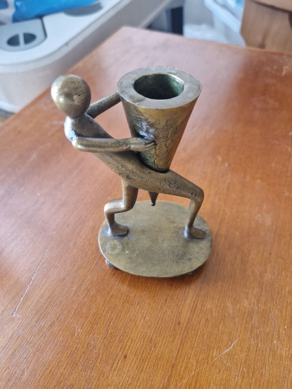 Skulpturen & Statuen: Kerzenständer Messing Figur graviert, exclusiv – Gebraucht aus Mörigen von Clio111 3