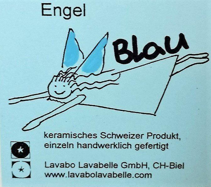 Statuette: Schutzengel aus Keramik blau – Nuovo e nell'imballaggio originale da Lutzenberg venduto da Pinschi01 5