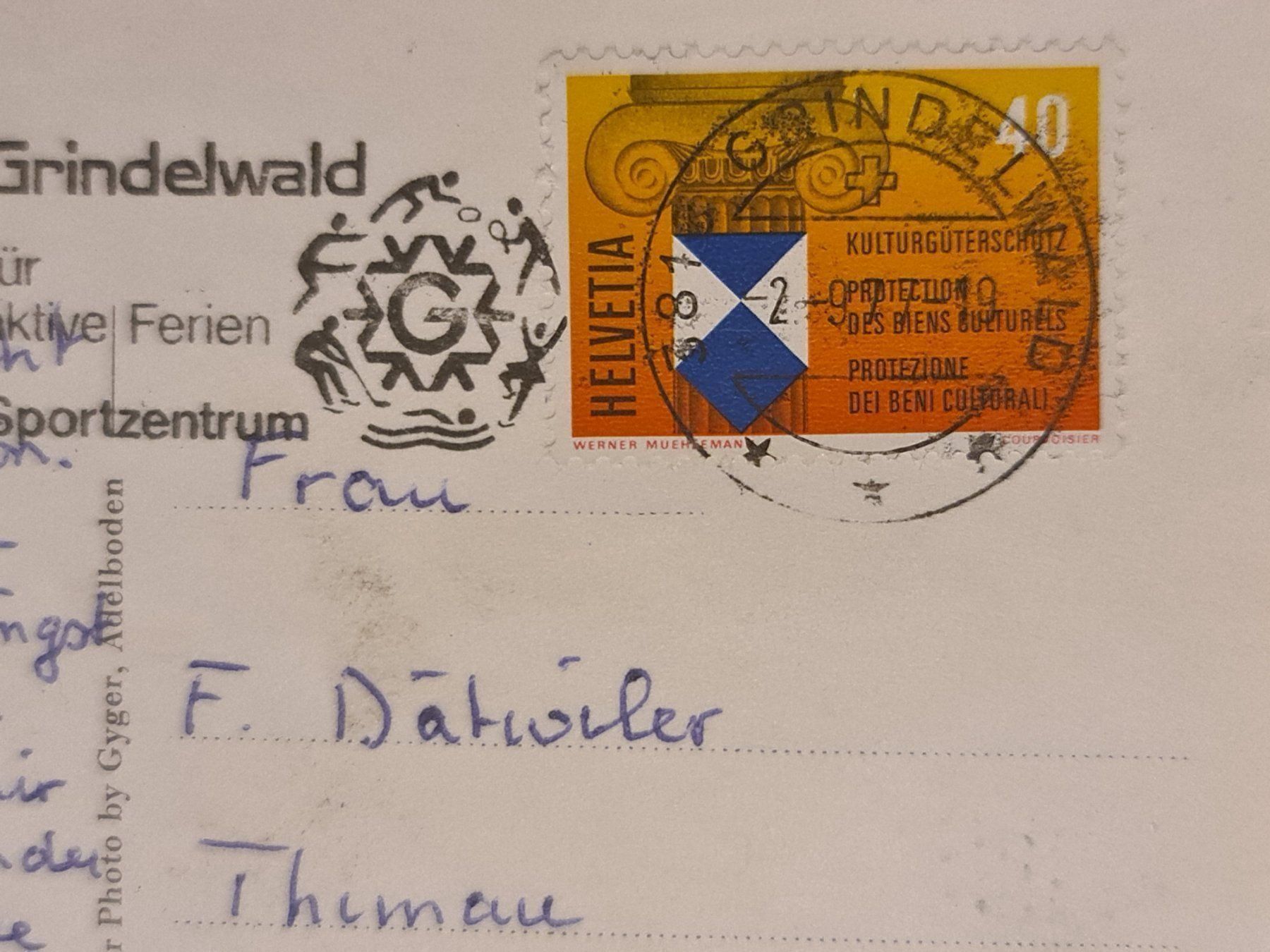 Cartoline postali: Ansichtskarte Pfingsteggbahn Grindelwald – Usato da Dintikon venduto da Vexi 1