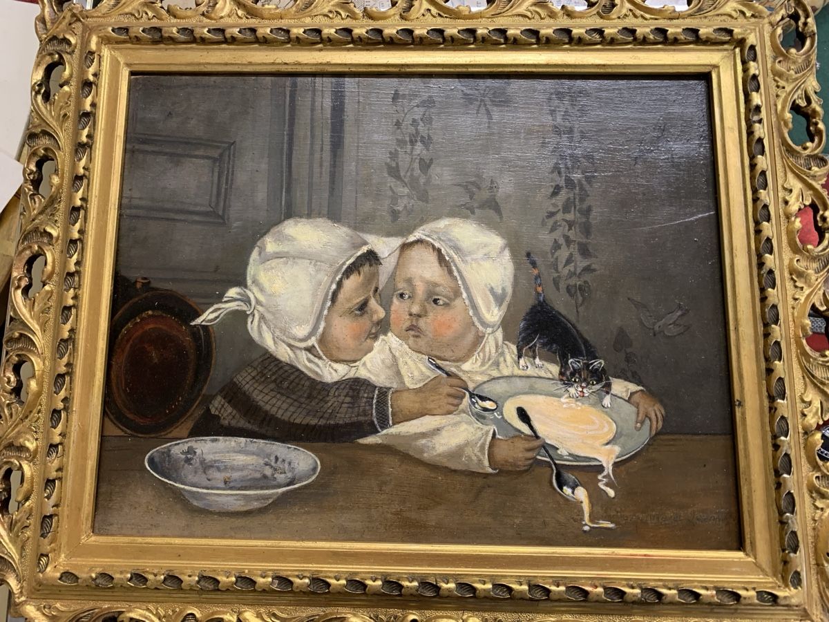 Gemälde: Suzanne et Jeanne 19. Jh – Gebraucht aus Wolfhalden von SecondAntique