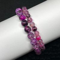 Rose Red Achat Stretch Armbänder - 2er Set, 6,8mm