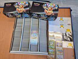 Pokémon Kartensammlung grosse Menge in Box mit Zubehör