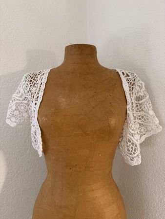 Boléro blanc en dentelle ajourée - Taille unique Été