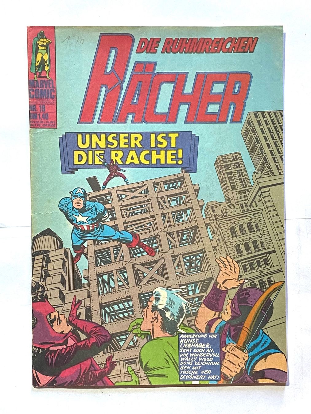 Fumetti: Die Ruhmreichen Rächer Marvel Williams, Nr. 19 Vintage Comic – Usato da Zuerich venduto da SonderArt-Wertgut