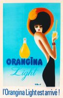 ORANGINA LIGHT EST ARRIVE c.1980 - Affiche originale