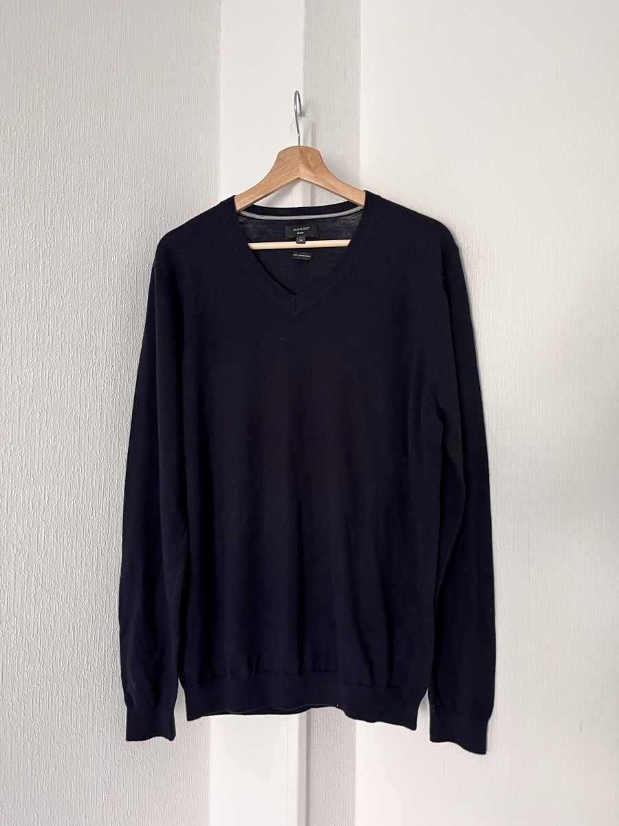 Manor Pulls & Sweat-shirts: Manor Man Pullover V-Neck Size XL Navy Merino Wool – D'occasion à Lausanne par Danash