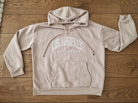 Kapuzenpullover beige Los Angeles Print Grösse S