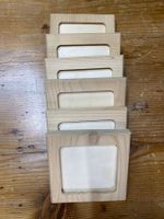 6 quadratische Bilderrahmen (Naturholz)