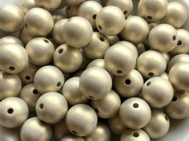 Acryl Perlen 10 mm matt Gold-Beige, 20 Stück