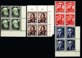 1942, Pro Juventute, Viererblöcke, SBK 28.– **