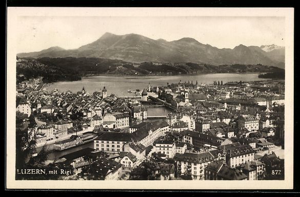 Ansichtskarten: AK Luzern, Panoramablick mit Rigi – Gebraucht aus Berlin von bartko-reher