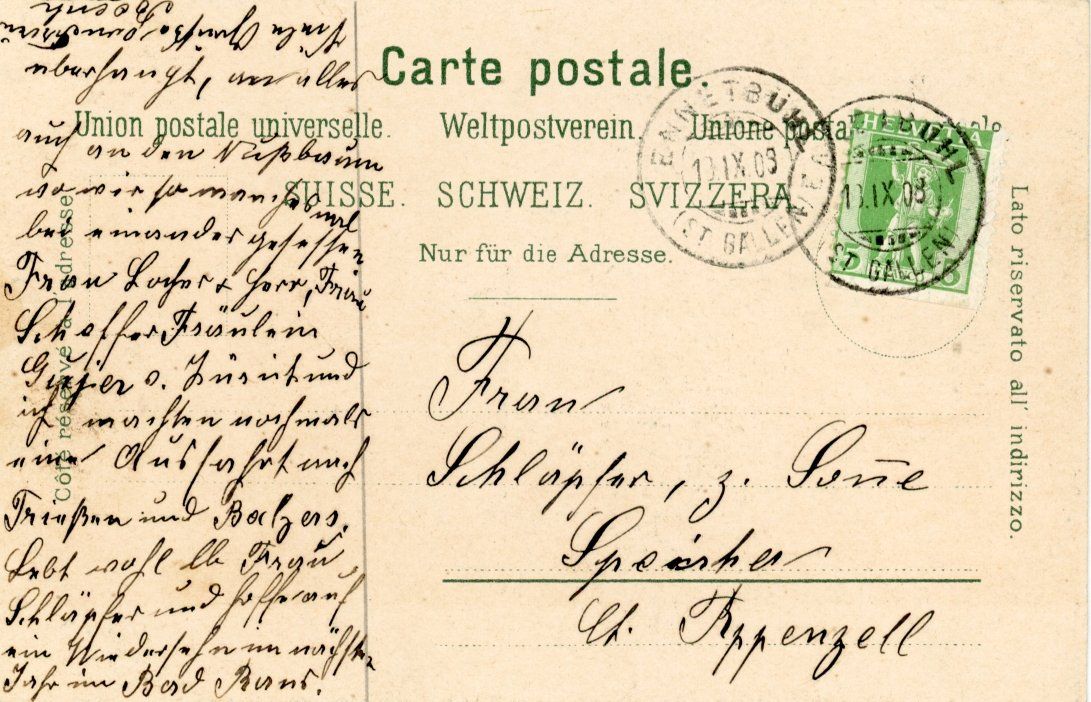 Cartoline postali: Ennetbühl  SG  bei Nesslau       um 1908 – Usato da Brig venduto da Valcards54 1