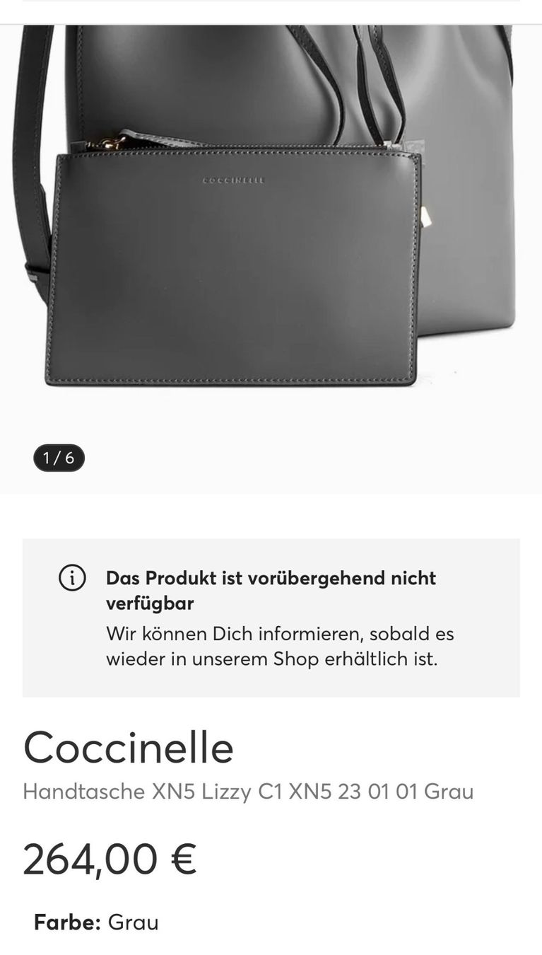 Borse da donna: Coccinelle Bucket Bag Gray – Usato da Schlieren venduto da dev_fg59 3