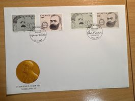 Nobelpreis Schweden-Schweiz Briefmarken FDC 13.11.1997 Top!