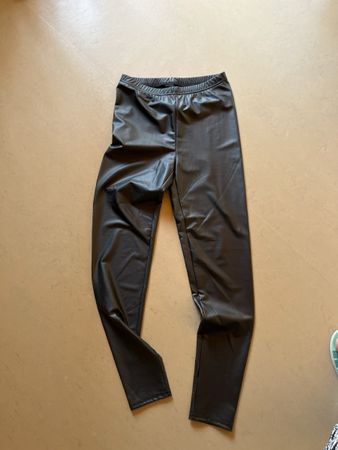 Leggings Lederimitat Stretch Zebra Gr. M