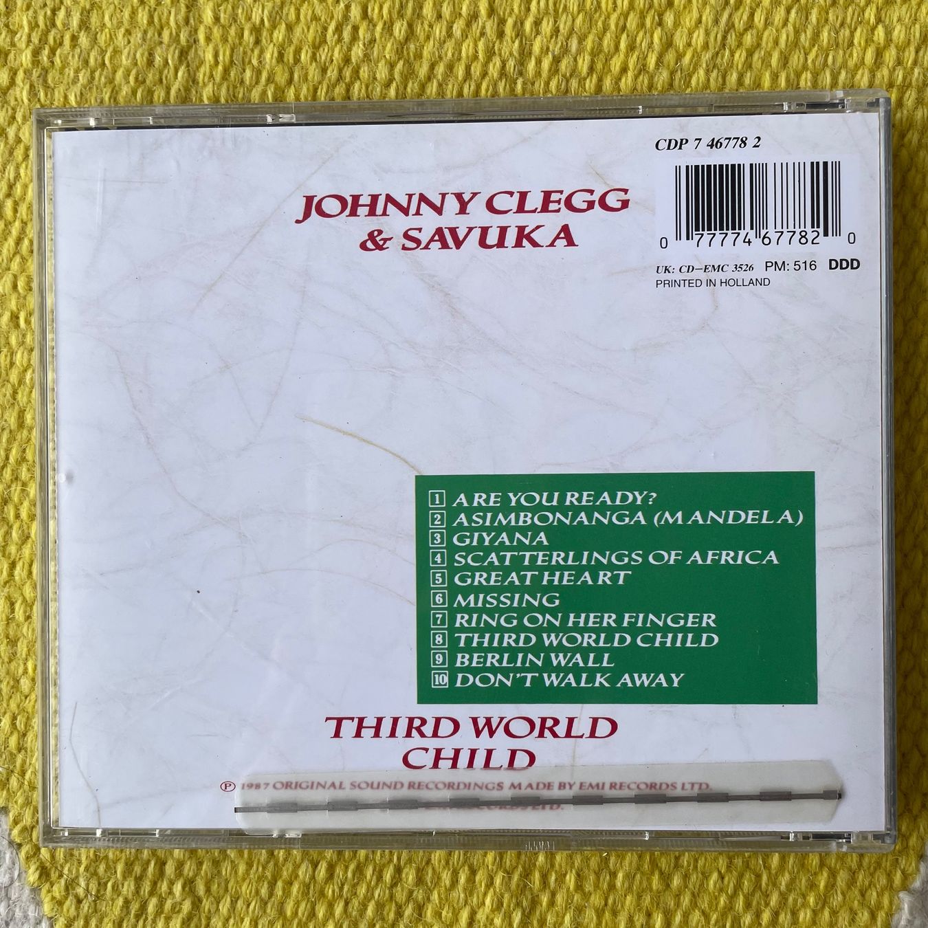 CD: JOHNNY CLEGG&SAVUKA-THIRD WORLD CHILD – Usato da Rorschacherberg venduto da CD-Roli 1