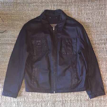 Lederjacke in Dunkelbraun / Black Cherry / Eggplant Farbe XL