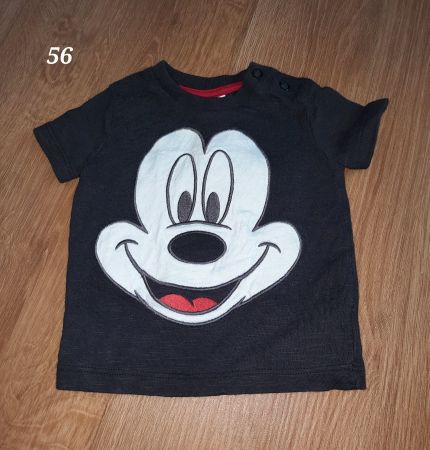 Schwarzes T-Shirt mit Mickey Mouse, Grösse 56
