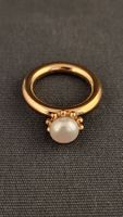 Edelstahl-Ring mit Perle OLGA RIBLER