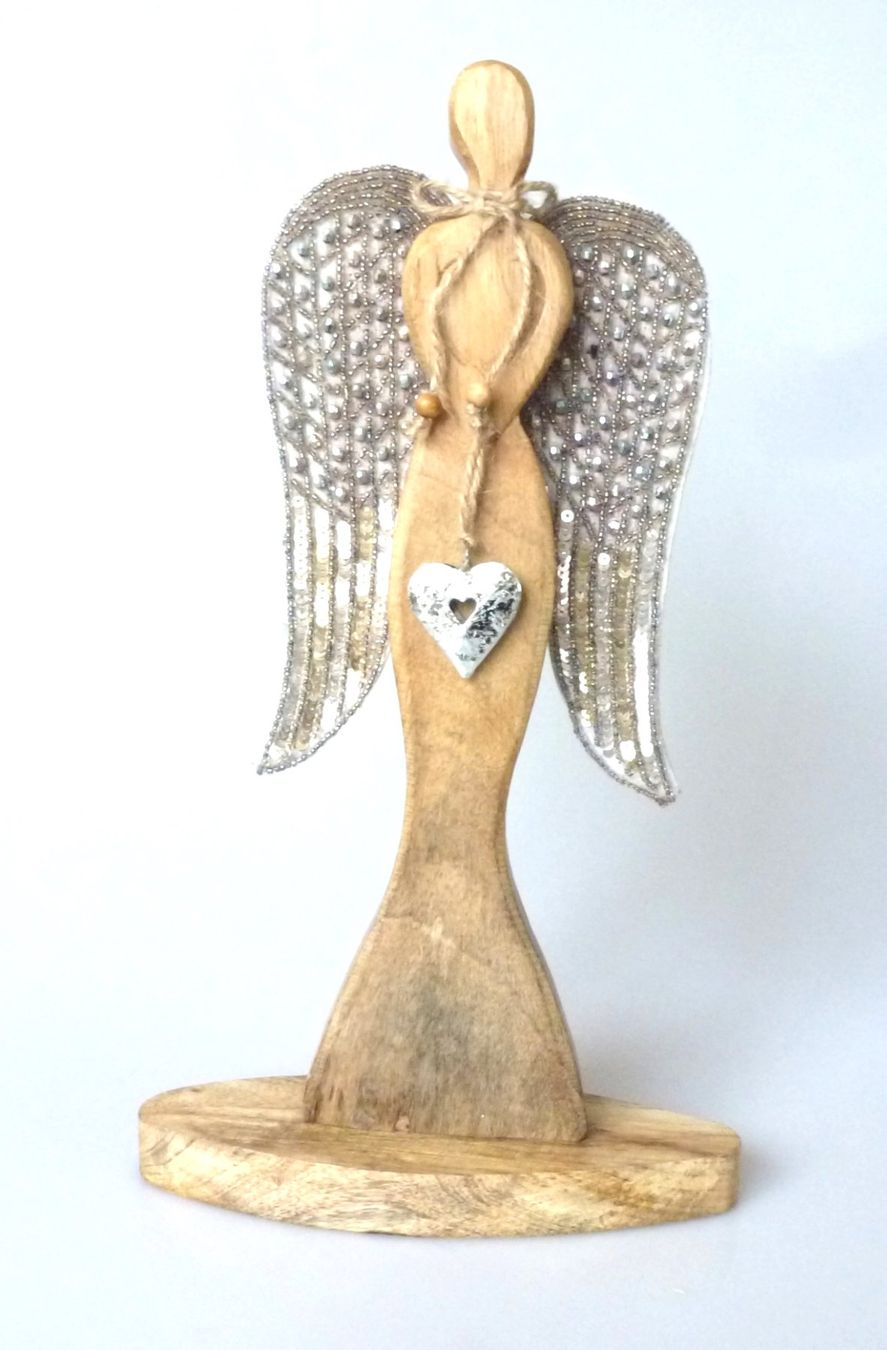 Statuette: Holz-Figur - Engel der Anmut silbern – Nuovo e nell'imballaggio originale da Mauren venduto da Yeelen 1