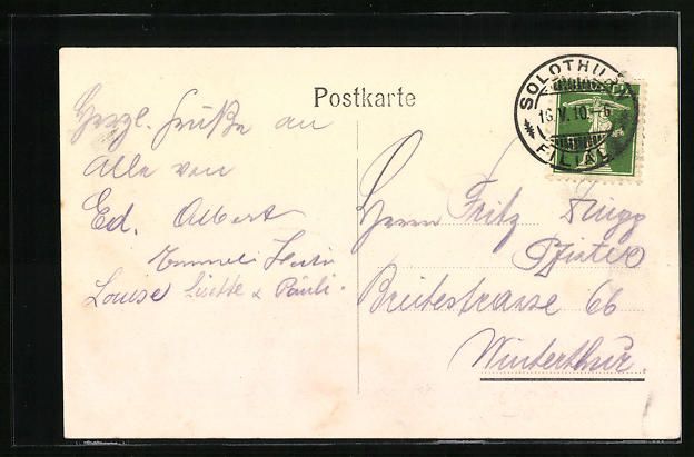 Cartoline postali: AK Solothurn, Einsiedelei mit Anwohner – Usato da Berlin venduto da bartko-reher 1