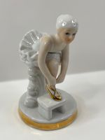 Capodimonte Stil Porzellan Figur Ballerina 1950er Gold