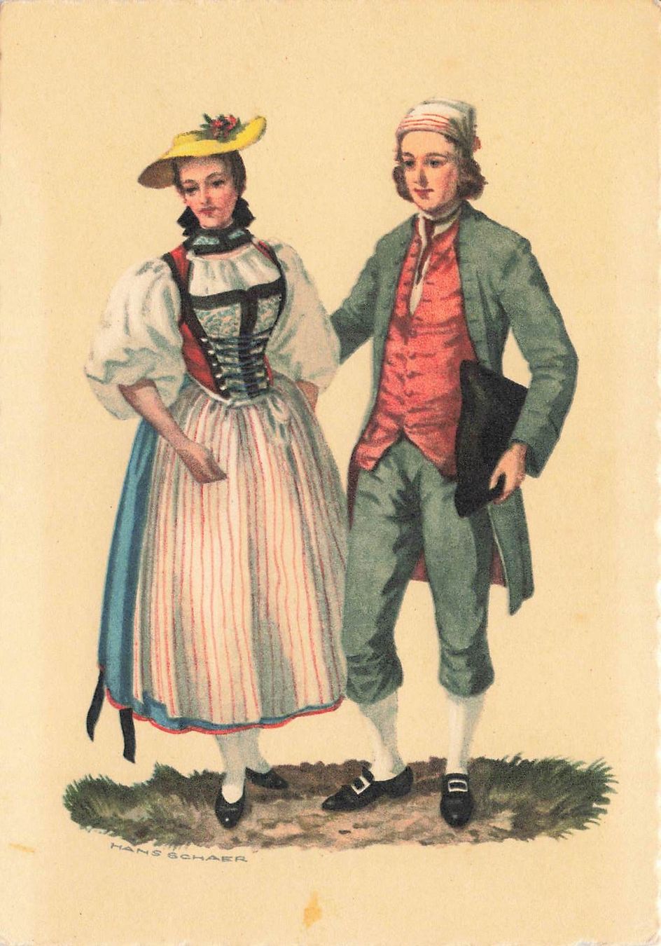 Cartoline postali: Schweizer Bräuche Berne – Usato da Biasca venduto da Blenio71