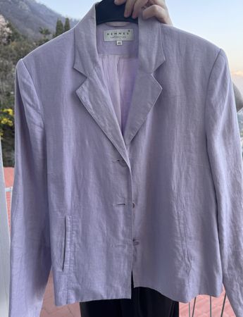 Blazer lilla H&M in lino taglia 40 - Perfetta per l'estate!