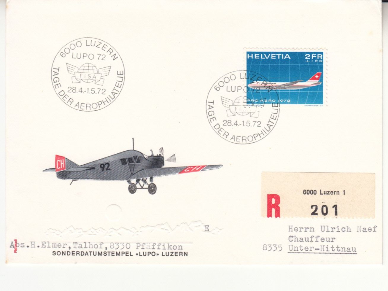 Tutti i francobolli: Sonderstempel S. 787 Lupu Luzern – Usato da Bürglen TG venduto da StampGraf