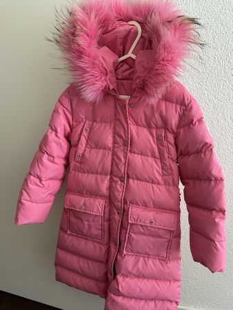 Moncler Daunenjacke mit Pelzbesatz Mädchen Gr. 110/116