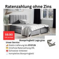 Neues Boxspringbett 180 × 200 cm – Neu & gratis Lieferung