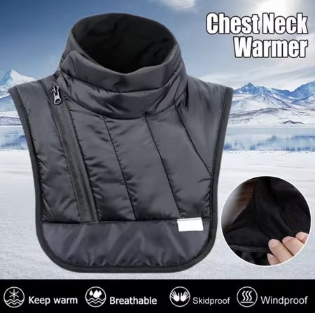 Warmer Winter-Halswärmer/Brustwärmer, Schal, Schwarz, Neu!