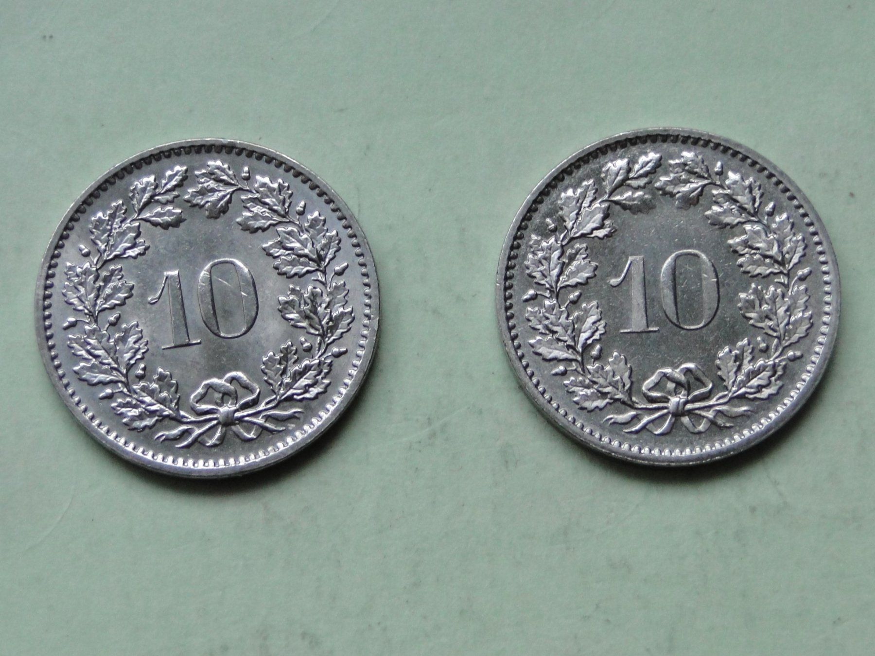 Tutti le monete: 2x 10 Rappen 1973 + 1974 wunderschön – Usato da Killwangen venduto da cyrano56 1