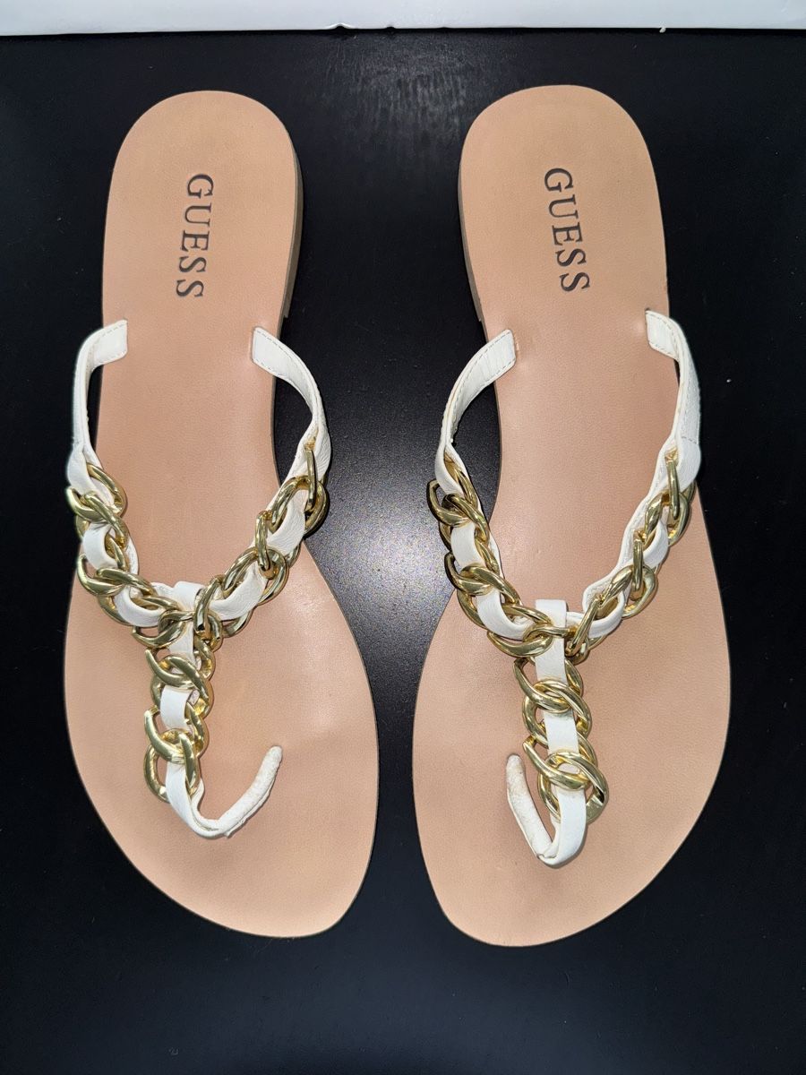 Guess Scarpe da donna: Flip Flop Guess weiss/gold, Gr. 39 – Nuovo (secondo la descrizione) da Zürich venduto da Jen10 3