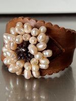Bracelet de créateur cuir, perles et murano