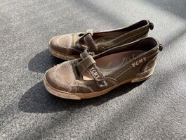 Lässige Ballerina in Stoff und Leder in Gr. 38