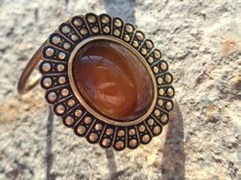 Brosche Schalbrosche in Goldfarben Vintage 1970-80 Oval