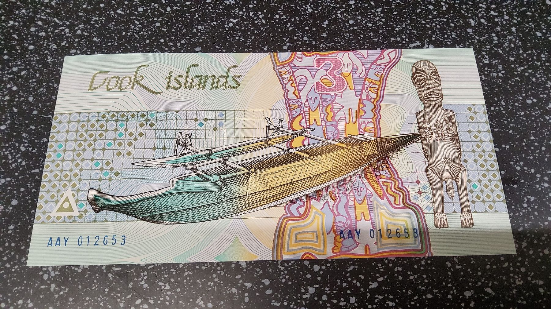 Billets de banque: Cook Islands 3 Dollar Banknote  – Neuf avec emballage d'origine à Herisau par Nluanalucas 1