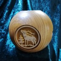 Kugelleuchte Holz / Winterdeko / Holzkugel