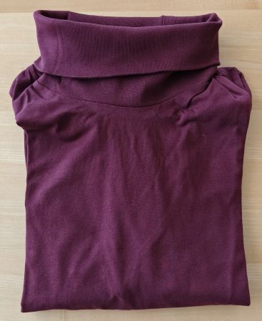 Pulover Rollkragen Bordeaux Rot Gr. L 52-54